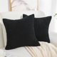 thumbnail image 1 of PiccoCasa 2Pcs Fundas de Cojín de Pana Decorativas Fundas de Almohada Suaves Negras 20"x20", 1 of 6