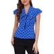 thumbnail image 1 of INSPIRE CHIC Blusa de Mujer Lunares Lazo Cuello Volantes Manga Corta para Trabajar Talla L Azul Real, 1 of 6