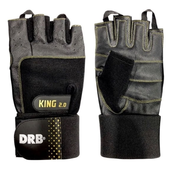 Guantes Gym Cuero Pesas Entrenamiento Fitness Drb King 2.0 Talla S