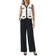 thumbnail image 2 of INSPIRE CHIC Blusa de Mujer de Color Contrastante Chaleco 2026 Cuello en V con Botones Abajo Tops XL Blanco, 2 of 5