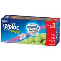 Bolsas De Almacenamiento De Alimentos Ziploc Gallon Power Shield, 68 Unidades