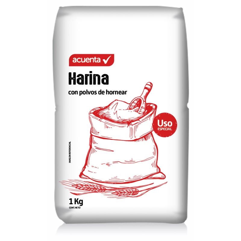 Harina Con Polvos De Hornear Bolsa 1 kg Acuenta