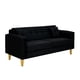 thumbnail image 2 of Sofa New Retro 3C + 2 Pouf Felpa 01 Negro, 2 of 6
