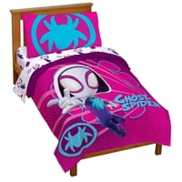 Juego De Cama Para Niños Pequeños Marvel Ghost Spider Gwen 4 Piezas Microfibra