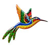Magideal - Colibrí De Hierro Forjado, Decoración Para Hogar Antioxidante, Arte De Estatua Colgante, Escultura Colorida, Decoración De Pared De Fácil Instalación Naranja