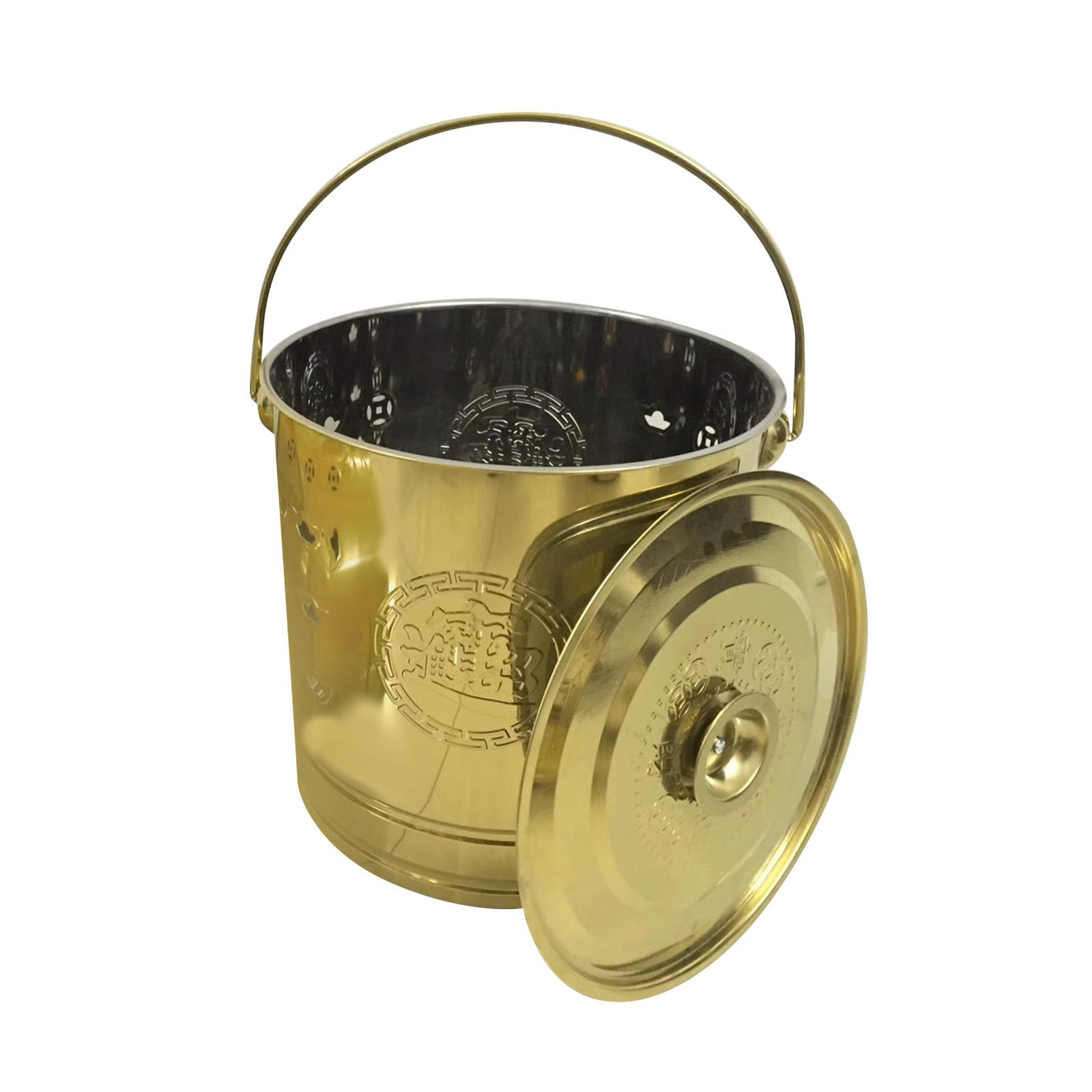 Ioensy - Cubo Ardiente Papel Portátil Quemar Barril Cubo De Papel Ardiente Lavabo Fuego Oro