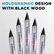 thumbnail image 4 of Lápices Ticonderoga Noir con estuche de madera negra #2 Holographic 12, 4 of 7