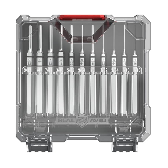Pin Punch Set Real Avid Accu-Punch de 11 piezas con funda de almacenamiento