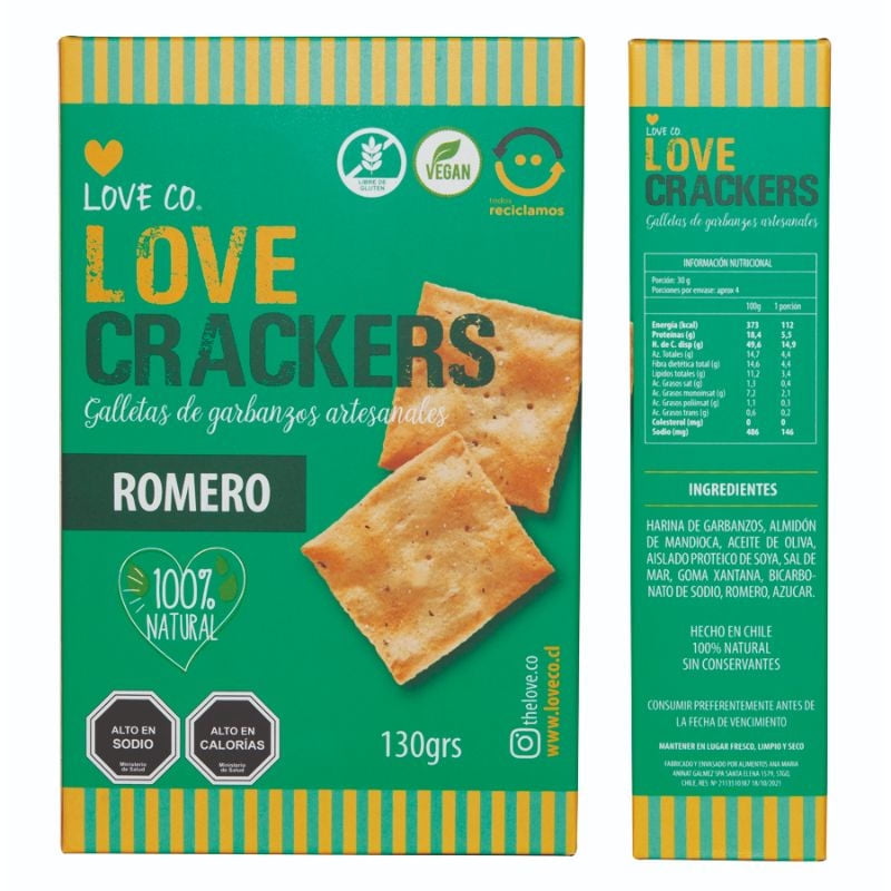 Galletas De Garbanzos Romero Love Crackers