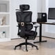 thumbnail image 1 of Silla Ergonómica Oficina Ejecutiva Reclinable Con Colgador Homer Design Negro Algodón, 1 of 8