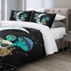 thumbnail image 3 of Moon Wolf Bedding Green Watercolor Forest Wolf Landscape Duvet Cover Sets 3 Pieces Wild Animal Bedding Set, 3 of 5