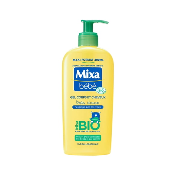 Gel 2 en 1 Orgánico para Cuerpo y Cabello Mixa Bébé 300 ml