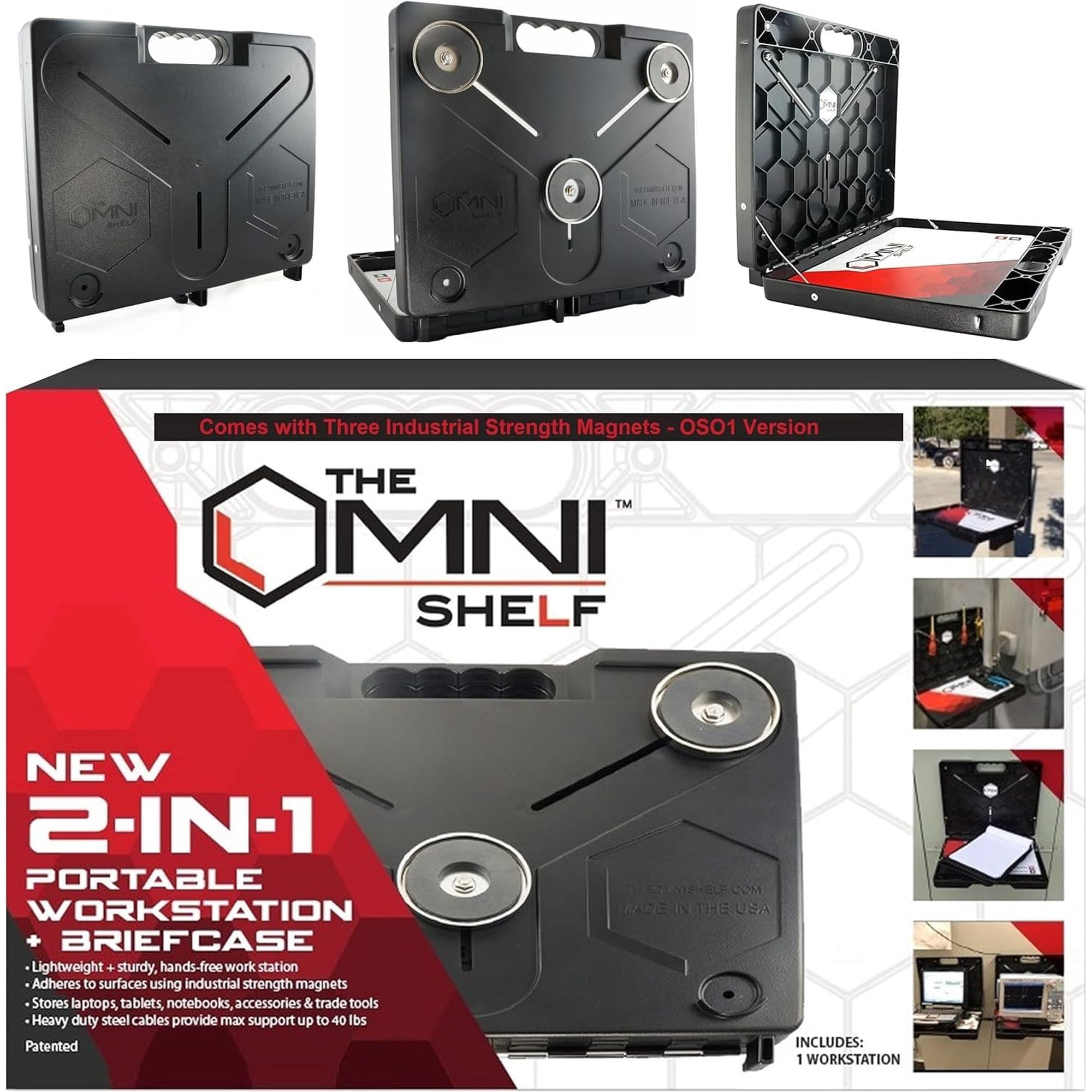 The Omni Shelf - Estación De Trabajo Portátil The Omnishelf Magnetic Con Soporte Para Portátil