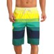 thumbnail image 1 of INSPIRE CHIC Pantalones Cortos de Surf para Vacaciones con Cordón Ajustable a Rayas de Bloque de Color para Hombre 34 Verde, 1 of 4