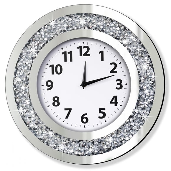 Reloj de pared DMDFIRST con diamante triturado con espejo, 40 x 40 x 5 cm