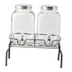 thumbnail image 5 of Dispensador de bebidas de vidrio, paquete de 2, 4, barbacoa, 2 vasos con soporte para fiestas, bebidas, jugo, boda , Grifo de plástico, 5 of 5