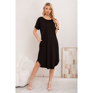 Likeshop - Vestido Midi Mujer Casual Cuello Redondo Bolsillos Colores 3377