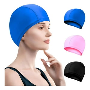 Linea Sport - Gorro De Piscina Elástico Y Suave De Tela Para Adultos Y Niños