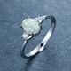 thumbnail image 2 of Luxurious White Opal Engagement Ring - Classic Oval Crystal Wedding Band for Women, 2 of 4