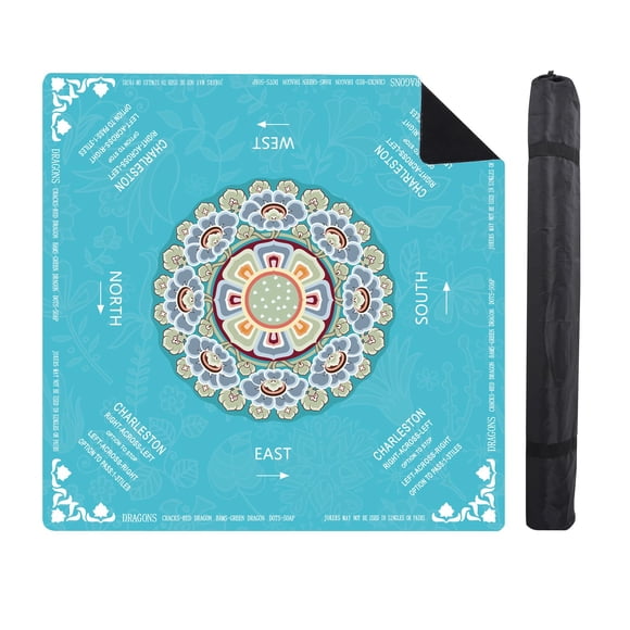 Tapete para Mahjong HBLEDOT antideslizante con bolsa de transporte 85 x 85 cm, azul claro