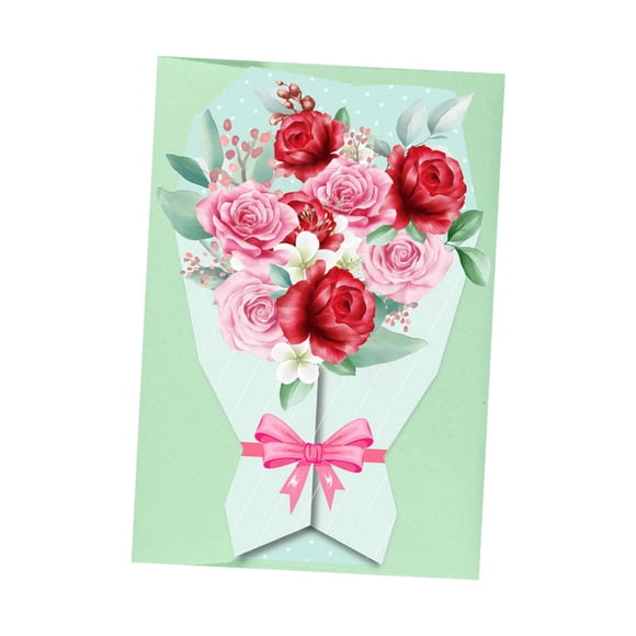 Ramos Tarjetas De Felicitación Tarjeta De Felicitación 3D Para Año Nuevo Compromiso De San Valentín Verde Claro