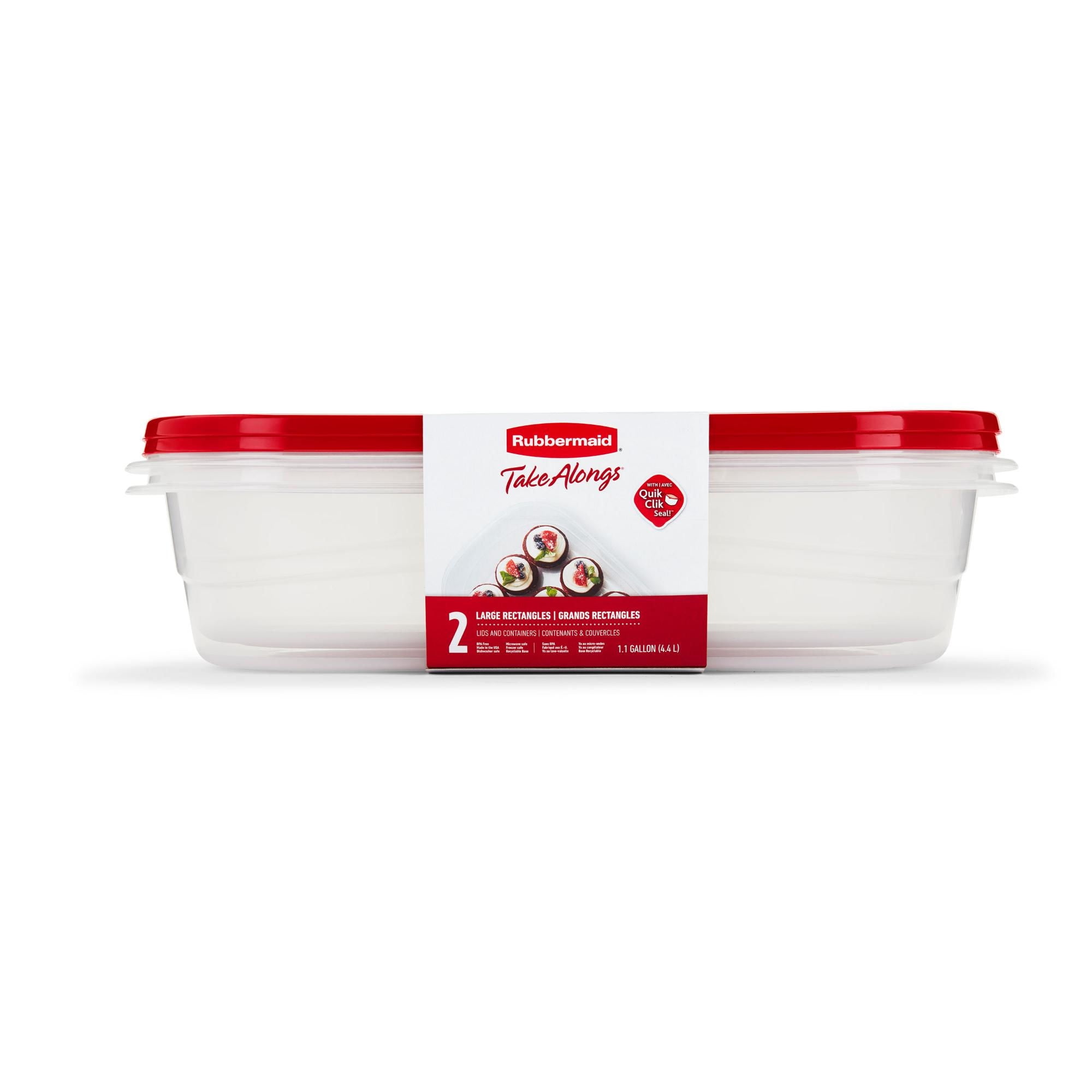 Rubbermaid - Pack De Contenedor Rectangular 3.7l Plástico 2 Piezas Transparente