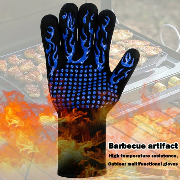 1pc Oven Gloves 932 °F Heat Resistant Gloves, Cut Resistant Oven Gloves, Non-Slip Silicone BBQ Gloves, Kitchen Safe Cooking Gloves, Oven Gloves, BBQ, Grill, Oven Gloves, Outdoor Camping Picnic, Cookwa