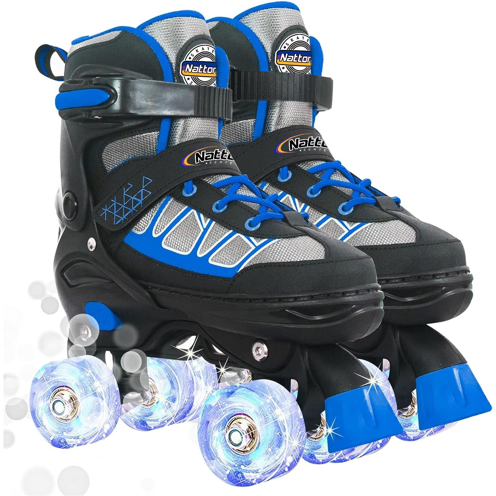 Patines Nattork Para Niños Y Niños Azules Con Ruedas Iluminadas De 6 A 12 Años