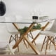 thumbnail image 2 of Juego de Comedor Mesa de Vidrio cross 140x90 con 6 sillas Crossback Madera Rattan Natural, 2 of 4