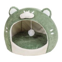 Magideal - Gatitos Cama Para Gatos Cubierta Para Mascotas Casa Para Gatos Con Bola De Felpa Aspecto Lindo Cojín Interior Lavado A Máquina Cojín Extraíble Suave Y