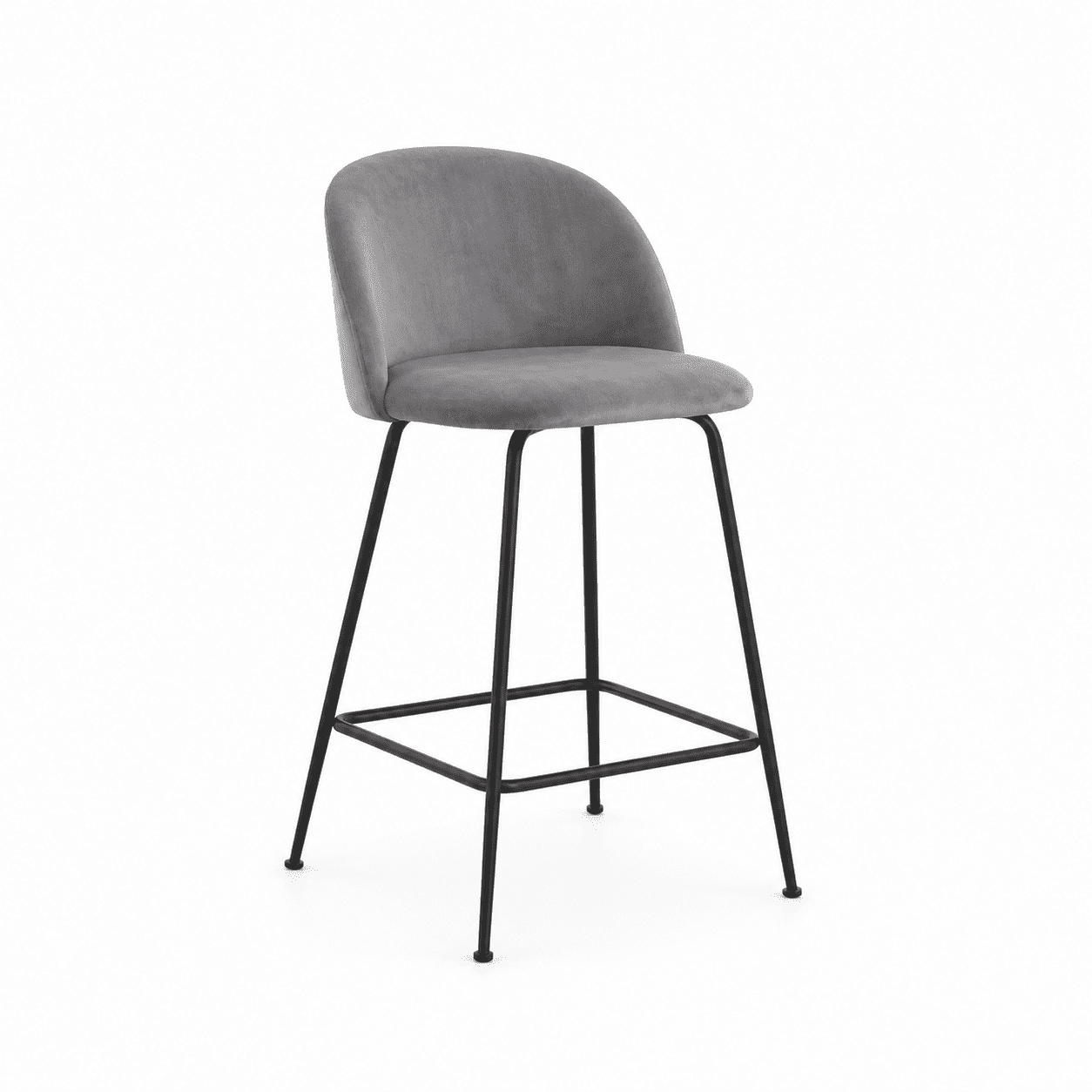 Moad - Taburete Tokio Bar Black 66cm Asiento Gris