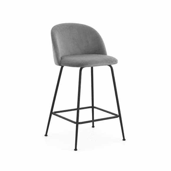 Taburete Tokio Bar Black 66cm Asiento Gris