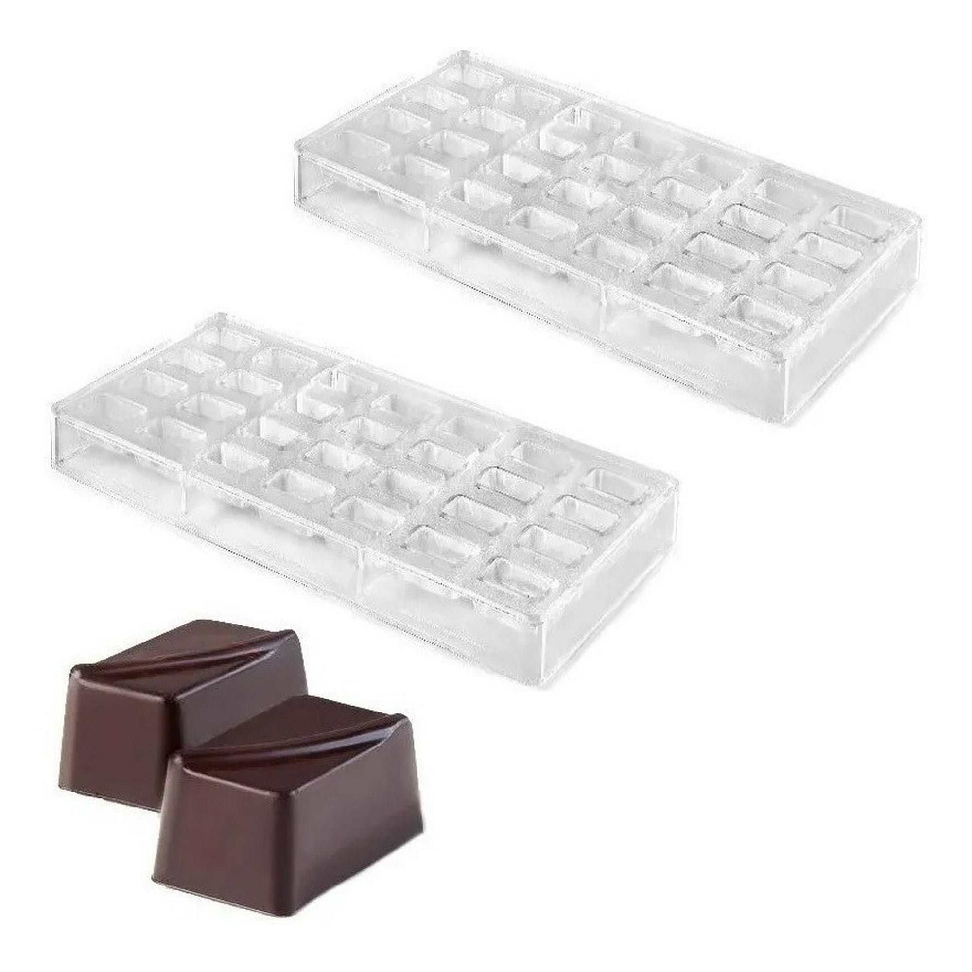 Genérico - 2 Moldes Chocolate Moldes De Chocolate Policarbonato Rectang