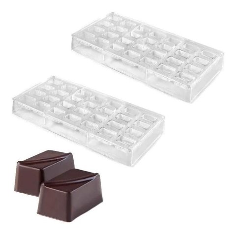 Genérico - 2 Moldes Chocolate Moldes De Chocolate Policarbonato Rectang