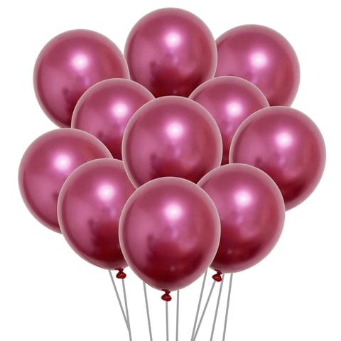 Globos Ztikug, 50 Unidades, Látex Metálico Rojo, 25 Cm, Para Cumpleaños