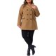 thumbnail image 2 of Abrigo largo de doble botonadura con solapa entallada para mujer de talla grande Agnes Orinda para un invierno elegante 3X Camel, 2 of 5
