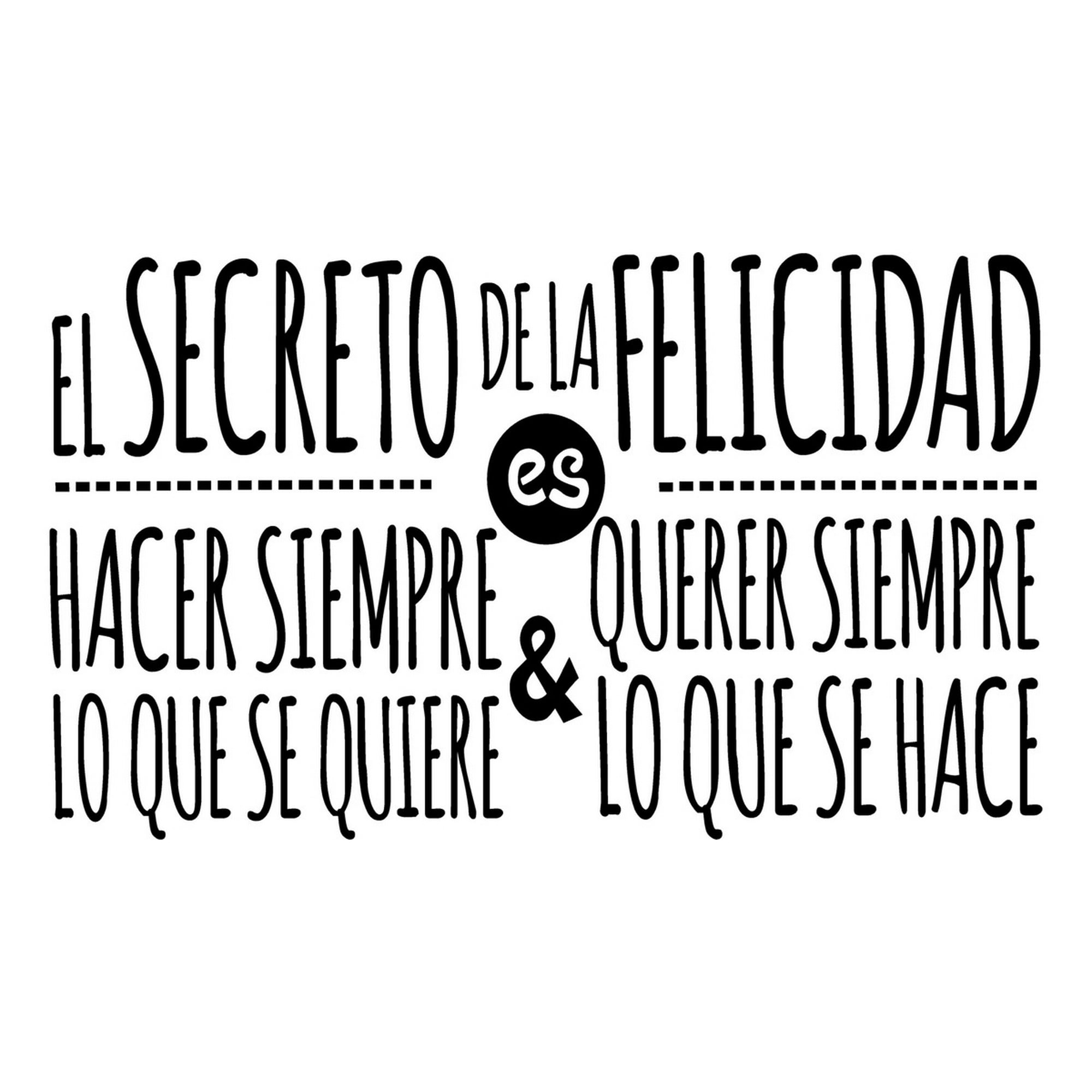 Rienda Libre Graphics - Frase Deco El Secreto De La Felicidad Fr-11056
