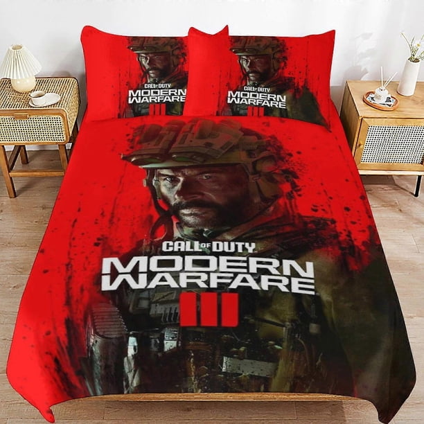 Juego de ropa de cama Call of Duty: funda nórdica, cómoda y ligera, con diseño de dibujos animados, 3 piezas.