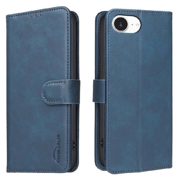 Funda Billetera para iPhone 16E Protección RFID y Soporte Ajustable Azul