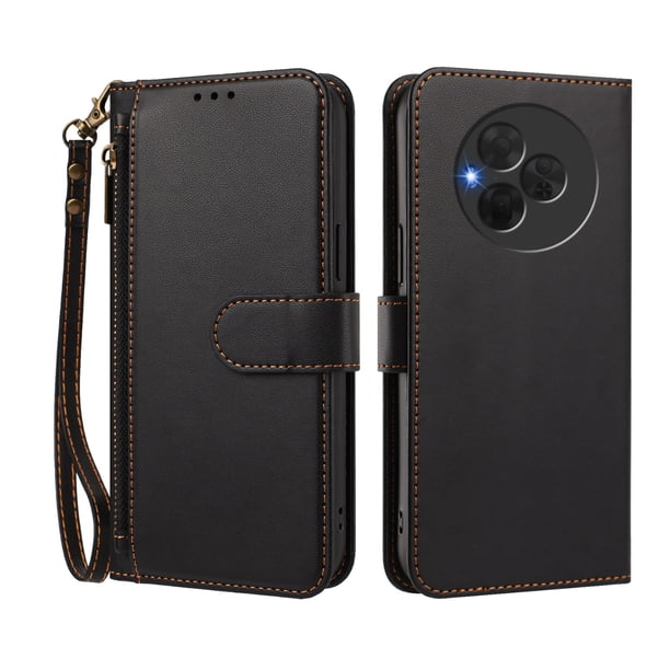 Funda Tipo Billetera para TCL NxtPaper 60 Ultra con Soporte y Bolsillo con Cierre Negro