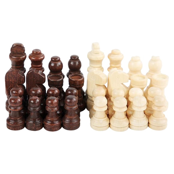 32 Piezas de Ajedrez de Madera, Piezas de Ajedrez de Madera Staunton, Peones de Juego de Ajedrez, Piezas de Estatuillas para 1-2 Jugadores, Principian M