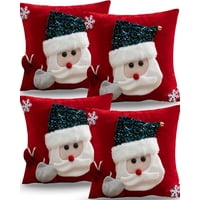 Genérico - Set De 4 Fundas De Cojin Para Navidad 3D B19