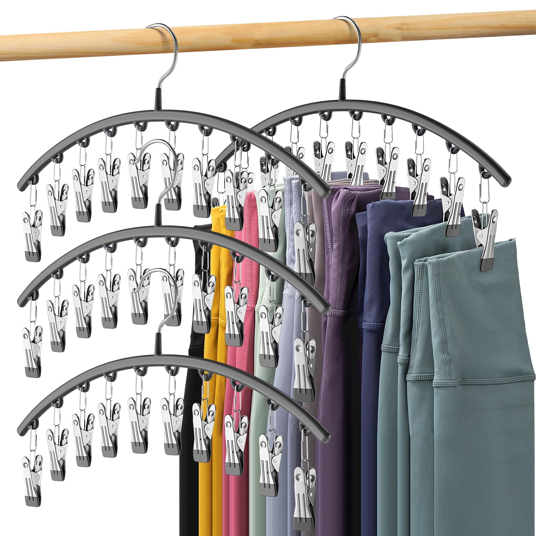 Volnamal - Organizador De Leggings Para Armario Con 10 Clips Capacidad Para 40 Leggings