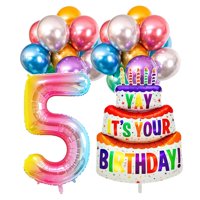 Juego De Globos Yuphuny, Papel De Aluminio Para Tartas Con Arcoíris De 40 Pulgadas, Con 18 X 12 Pulg