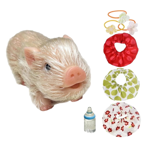Juguete de cerdo renacido en miniatura, muñeca de cerdo de silicona, mini cerdito, lindo juguete de muñeca animal para regalo de cumpleaños, juego de Estilo A