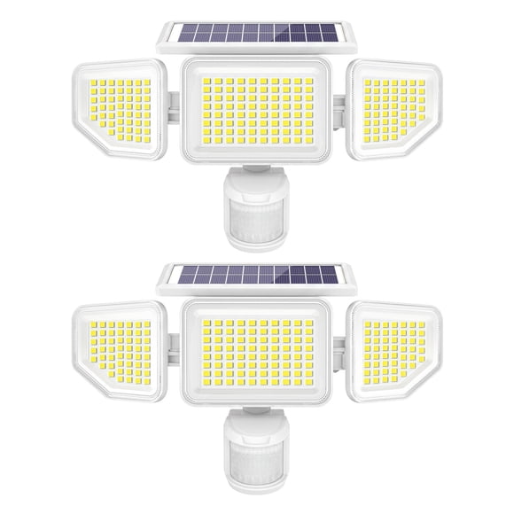 Luces solares Onforu 4500 lm, 3 cabezas con sensor de movimiento - Pack de 2