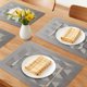 thumbnail image 2 of Juego de 6 Manteles Individuales de Plástico para Decoración de Mesa de Comedor, Lavables, con Patrón Cuadrangular Plata-Gris 45*30cm, 2 of 6