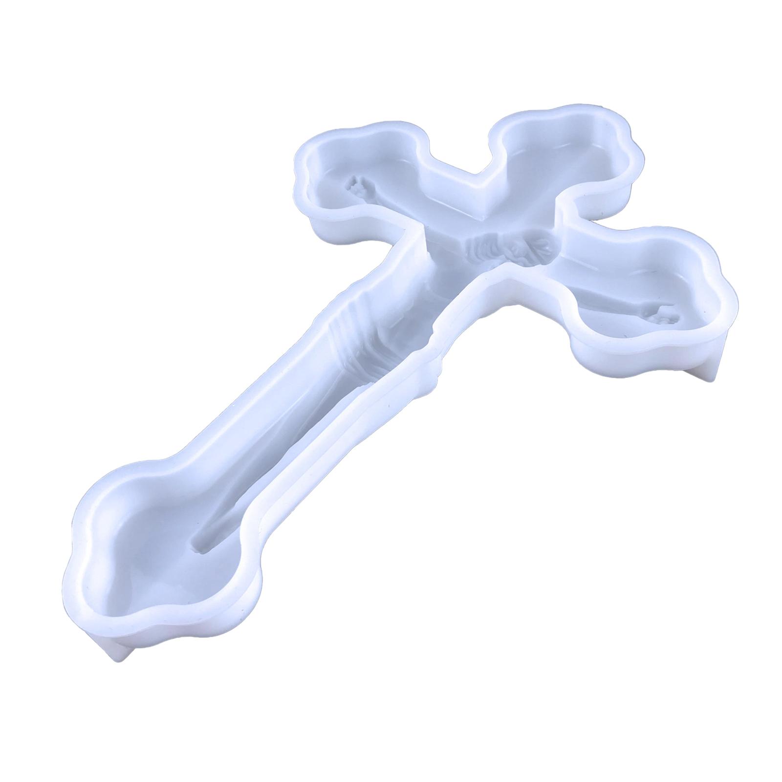Magideal - De Resina Cruzada, Molde De Silicona Colgante, Bricolaje, Cruz Reutilizable, Molde De Fundición Multiuso, Molde De Epoxi Para Decoración De , Blanco