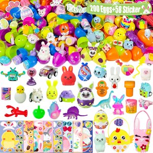 Huevos De Pascua Prellenados Sqzuwit, 200 Unidades Con Juguetes Y Pegatinas