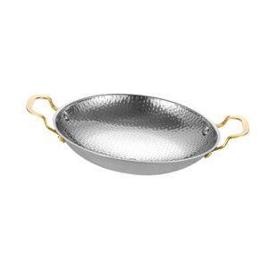 Magideal - Sartén De Acero Inoxidable Para Cocinar, Sartén Para Saltear, Cocina, Fácil De Limpiar, Multiusos, Comercial, Antiadherente De Doble Oreja Para Hotel 26 Cm